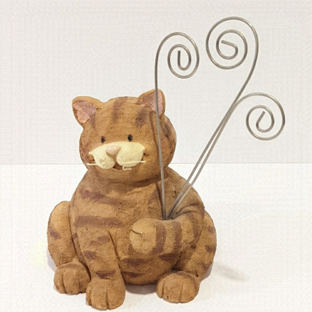 2/$20 Orange Tabby Cat Note Photo Holder 5” Kitten